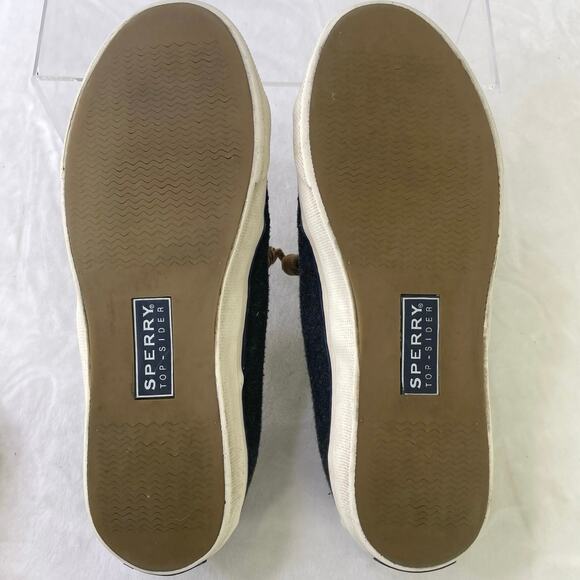 Sperry Women Seacoast Varsity Graphite Top Sider Wool Leather Lace Shoe S 7.5M - Picture 10 of 10